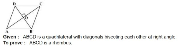 Perpendicular diagonals rhombus prove parallelogram then if sarthaks given