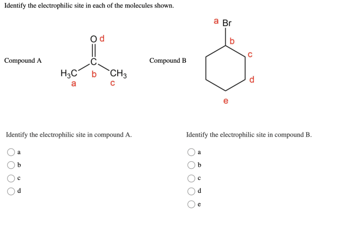 Electrophilic molecule od ос